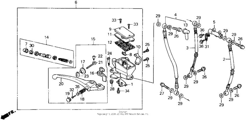 Front brake master cylinder 86
