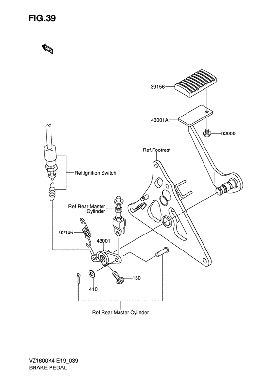 VZ1600 Педаль тормоза
