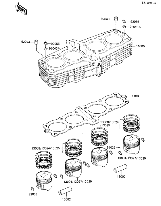 Cylinder/pistons