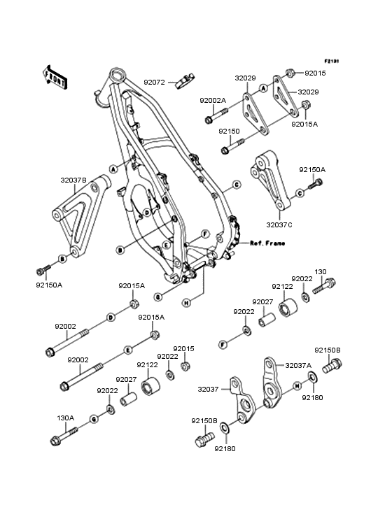 KX125 Рама ,крепежные детали