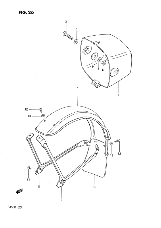 Headlamp housing - front fender