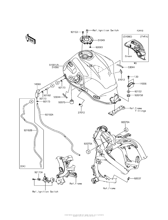 KLE650 Топливный бак