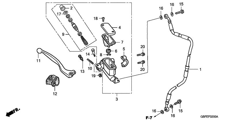 Fr. brake master cylinder