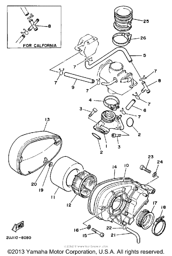 XV250 Воздушный фильтр