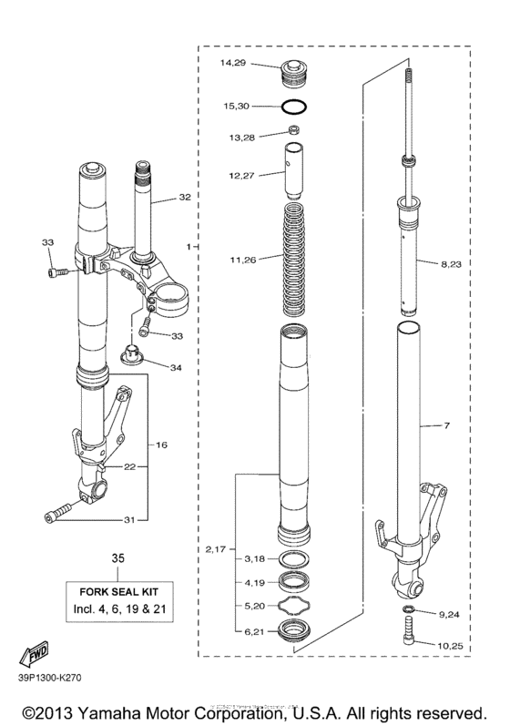FZ8NACB Передняя вилка
