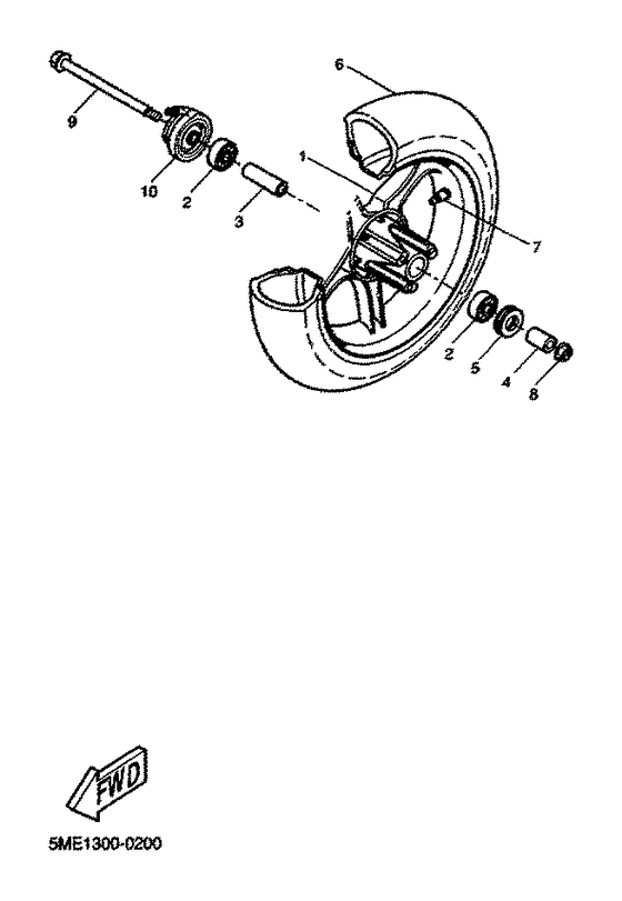 YQ100 Переднее колесо