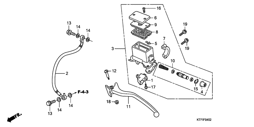 Rr. brake master cylinder