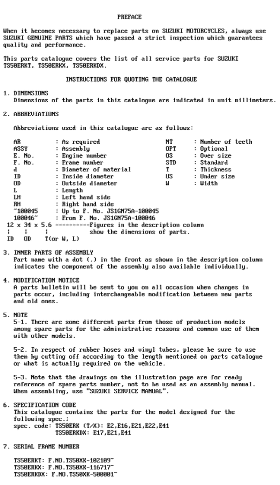 TS50 Catalog preface