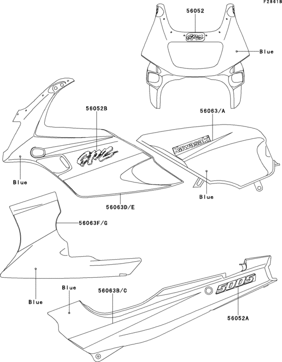 Decals(blue)(ex500-e7)
