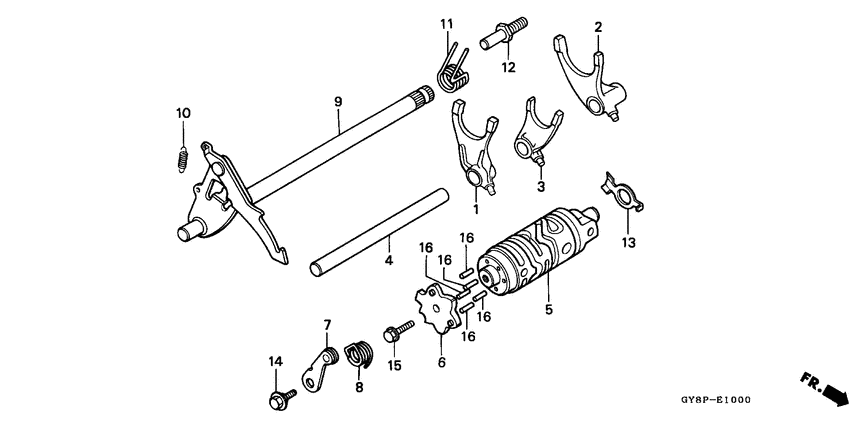 Gearshift drum/ gearshift fork