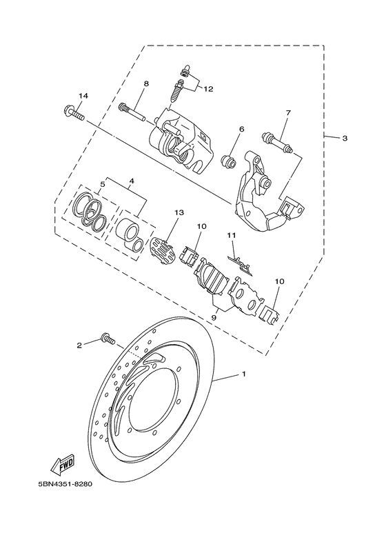 XVS650A Передний тормоз