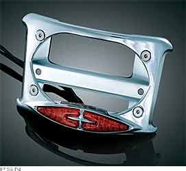 Curved laydown license plate frame with run & brake lights