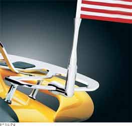 Flag pole & holder for luggage racks