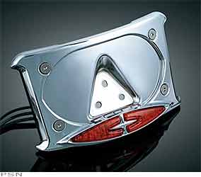 Curved license plate frame with dual accent lighting