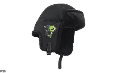 Synthetic fur-lined aviator hat