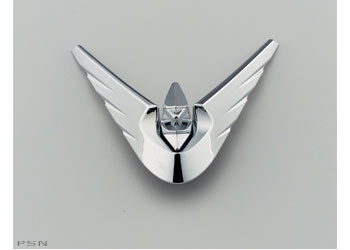 Chrome gold wing icon fender ornament