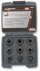 Performance tool nine-piece 3/8-drive bolt extractor sets