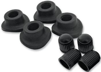 Bolt valve stem grommets and caps