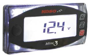Koso mini 3 clock & volt meter