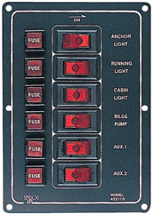 Sea-dog line aluminum vertical 6 switch panel