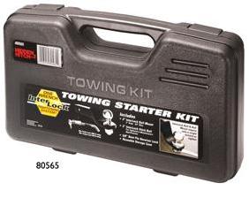 Hidden hitch towing starter kit with interlock