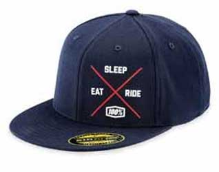 100% eat sleep ride hat