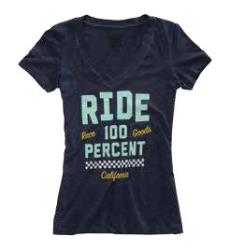 100% womens tracker v-neck tee
