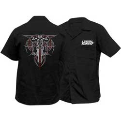 Lethal threat pinstripe biker work shirt