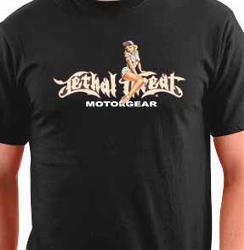 Lethal threat spark plug pin up short sleeve tee