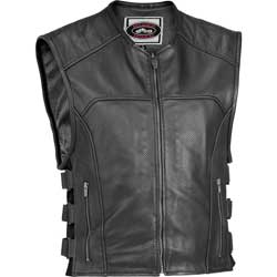 River road ruffian perforated classic leather vest