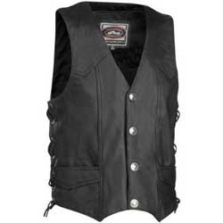 River road wyoming nickel classic leather vest