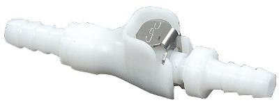 Helix thermoplastic in-line fuel shut-off valve