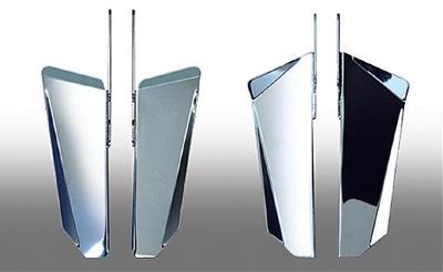 National cycle chrome lower deflectors for switchblade windshields