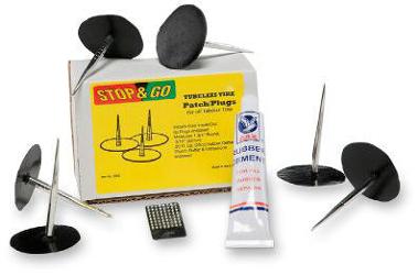Stop & go tubeless tire patch and plugs