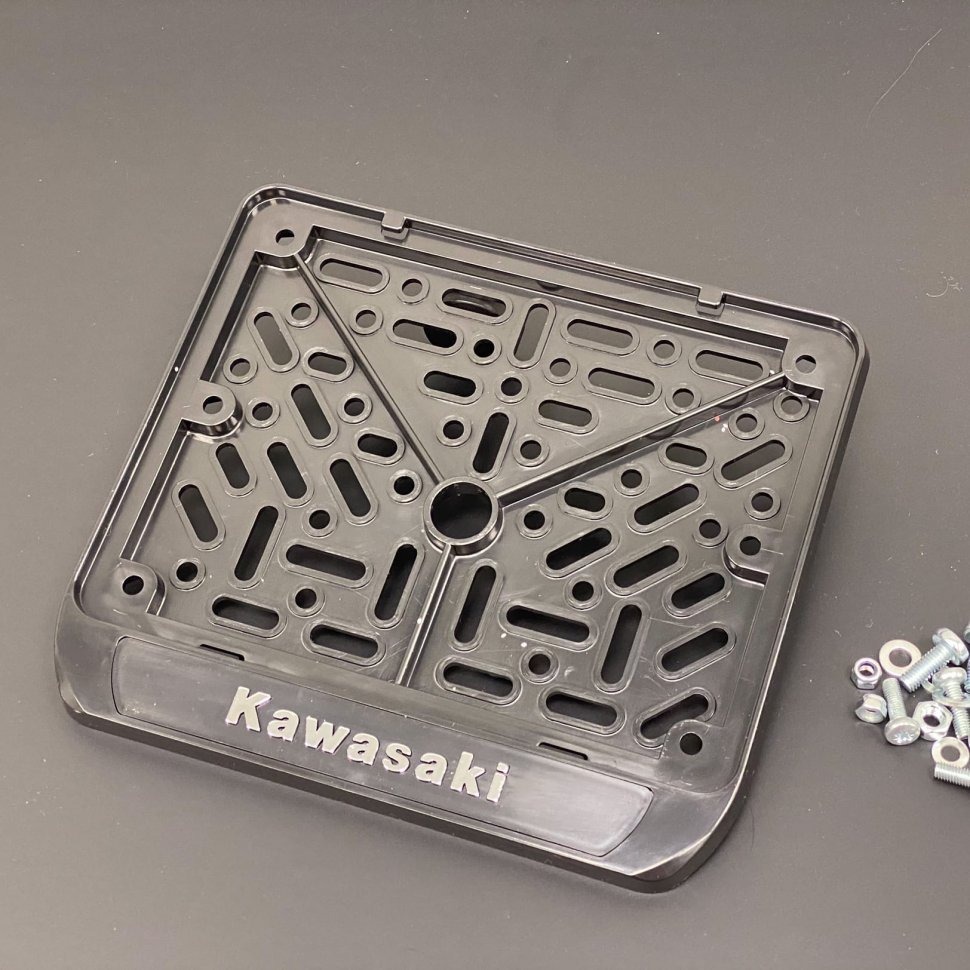 Crazy Iron Рамка для номера мотоцикла 190х145 с логотипом KAWASAKI