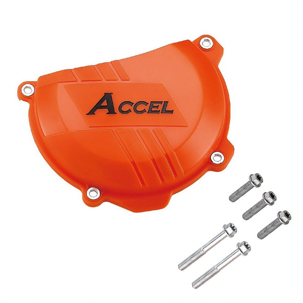 Accel Пластиковая защита крышки сцепления KTM SX-F 250 13-15, SX-F 350 11-15, EXC 350 12-16 Оранжевая