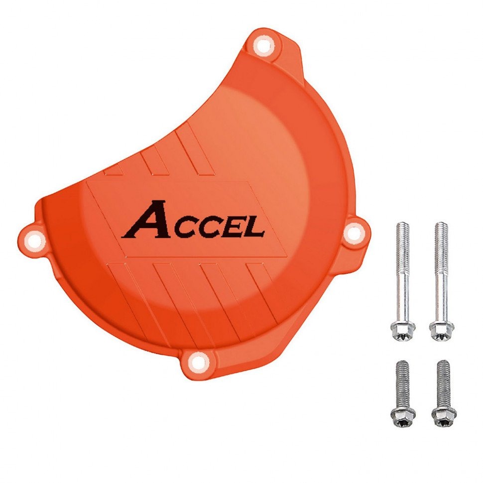 Accel Пластиковая защита крышки сцепления KTM SF-f 250/350 16-22, EXC 250/350 17-23 Оранжевая