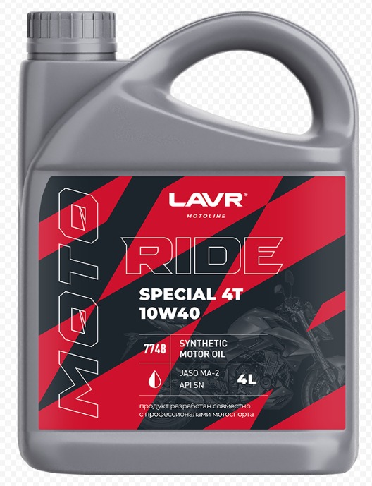 Lavr Motoline Моторное масло для мотоциклов RIDE SPECIAL 4Т 10W40 SN 4л
