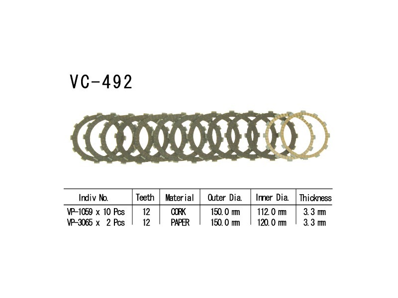 Фрикционные диски сцепелния Vesrah VC 492