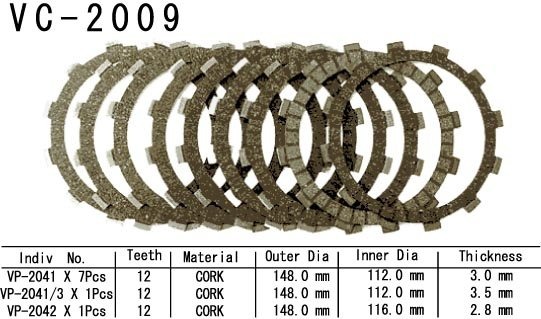 Фрикционные диски сцепелния Vesrah VC 2009