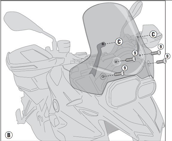 Givi D5107KIT Крепеж стекла 5107DT на BMW F 700 GS