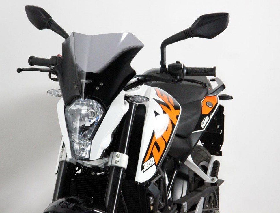 Ветровое стекло для KTM Duke 125 / 200 / 390 2010-2015 Racing R, Серый