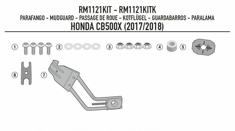 Kappa RM1121KITK Крепеж хагерра KIT FOR KRM01 HON CB500X 16-18