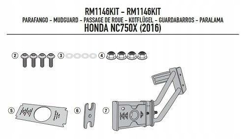 Kappa RM1146KITK Крепеж хагерра KIT FOR HON NC750X 16-17