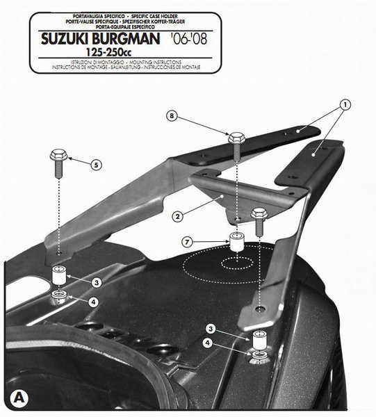 GIVI SR118 Крепёж кофра на Suzuki AN125/200 BURGMAN 06-13
