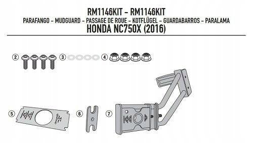 Kappa RM1146KITK Крепеж хагерра KIT FOR HON NC750X 16-17
