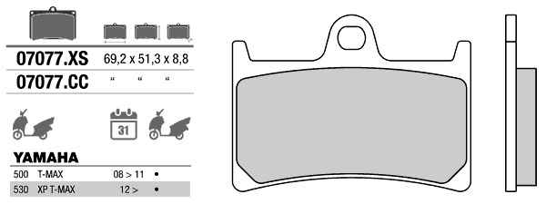 Brembo 07077XS колодки тормозные