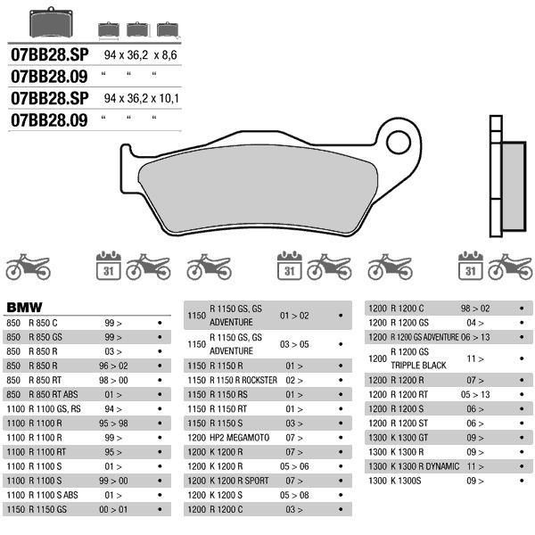 Brembo 07BB2809 Тормозные колодки