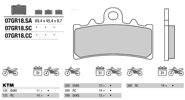 Brembo 07GR18SA колодки тормозные (FDB2266)