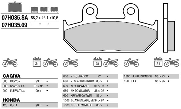 Brembo 07HO3509 Тормозные колодки